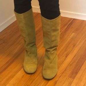 Geox suede yellow boots
